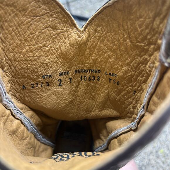 Corral Teens Brown Crater Embroidered Western Boots Square Toe Size 2 - Picture 9 of 11